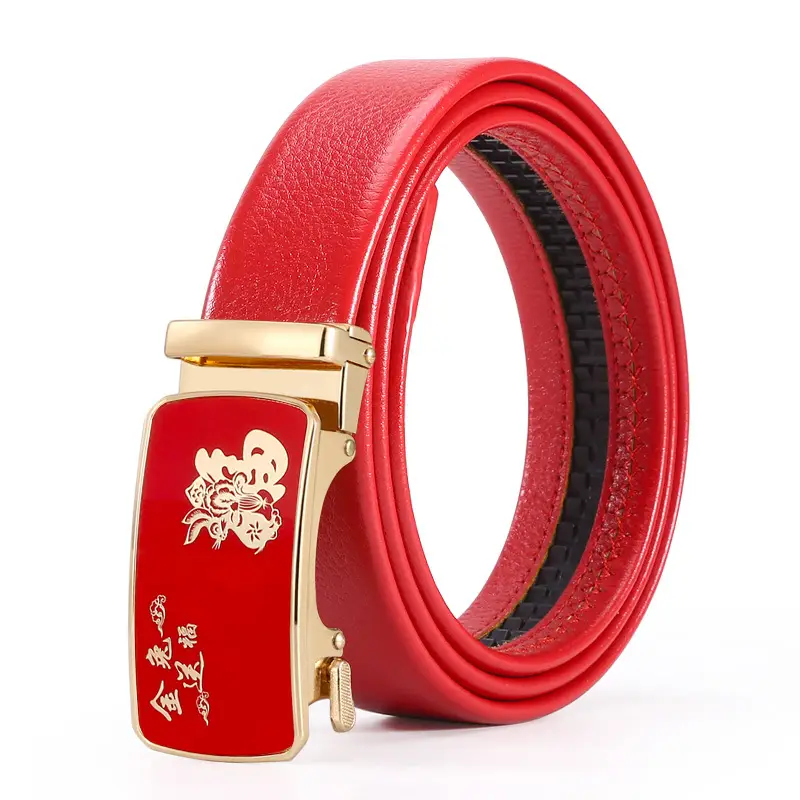 Chinese Red Rabbit Belt for Men Middle Age