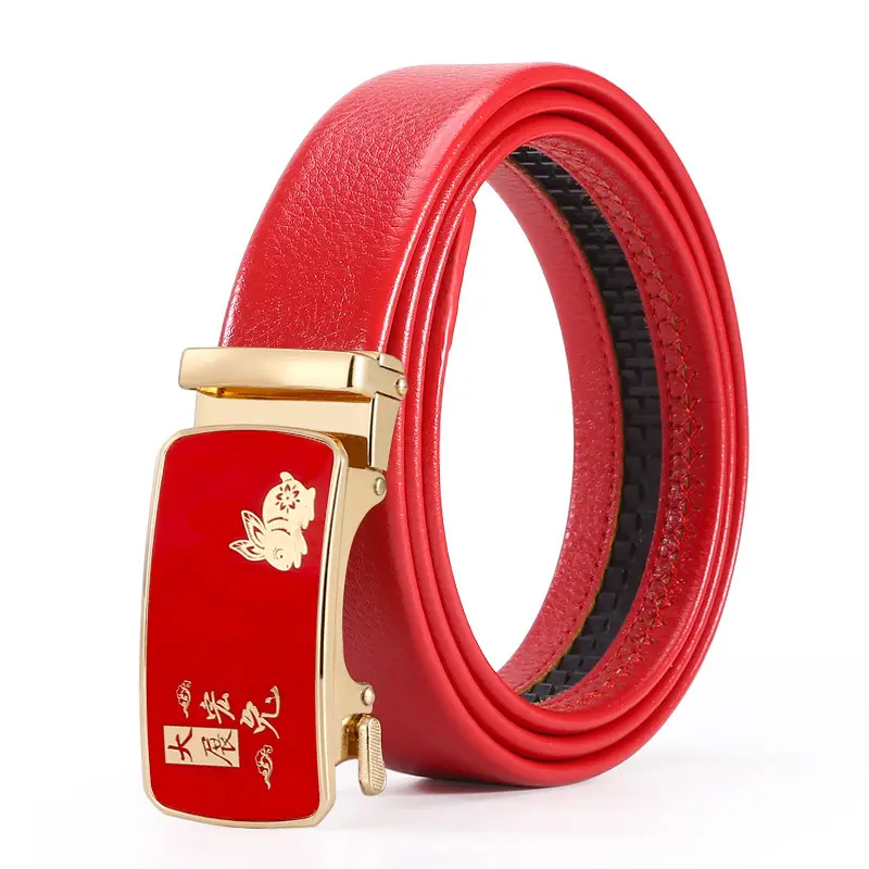 Chinese Red Rabbit Belt for Men Middle Age