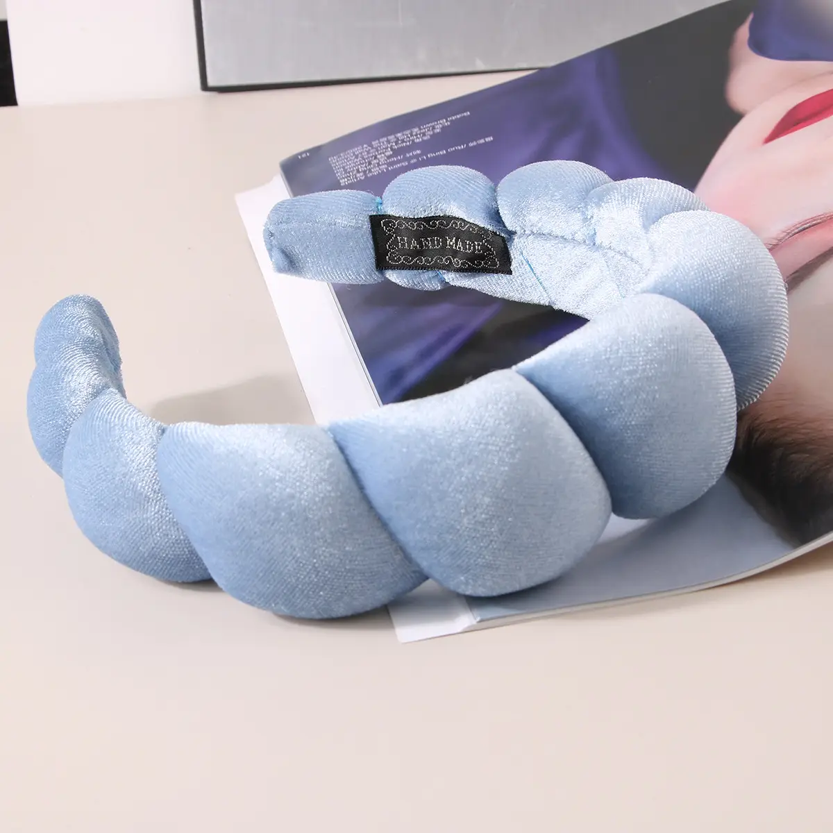 Blue Velvet Water Ripple SPA Hair Band for Women — feature 10