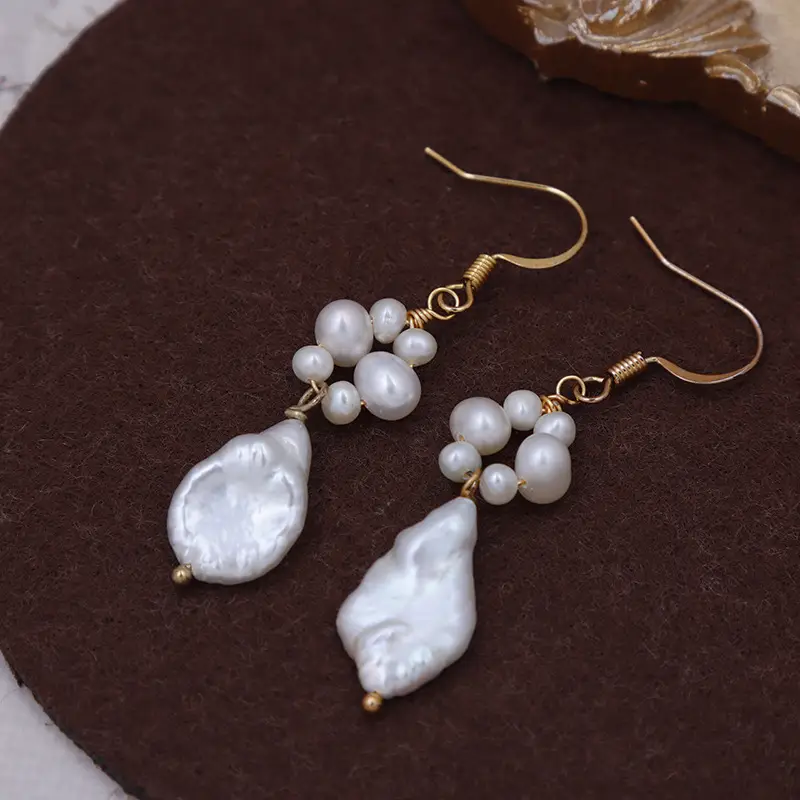 French Retro Pearl Earrings S925 Silver Hook