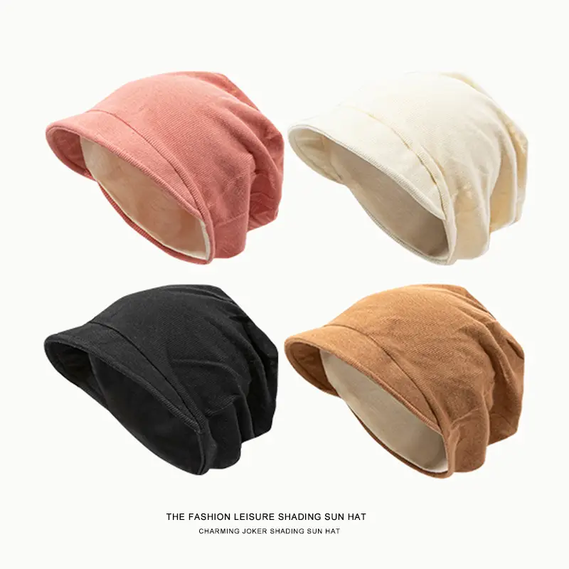 Women's Black Knitted Small Rim Hat Winter Warm