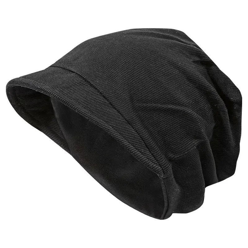Women's Black Knitted Small Rim Hat Winter Warm