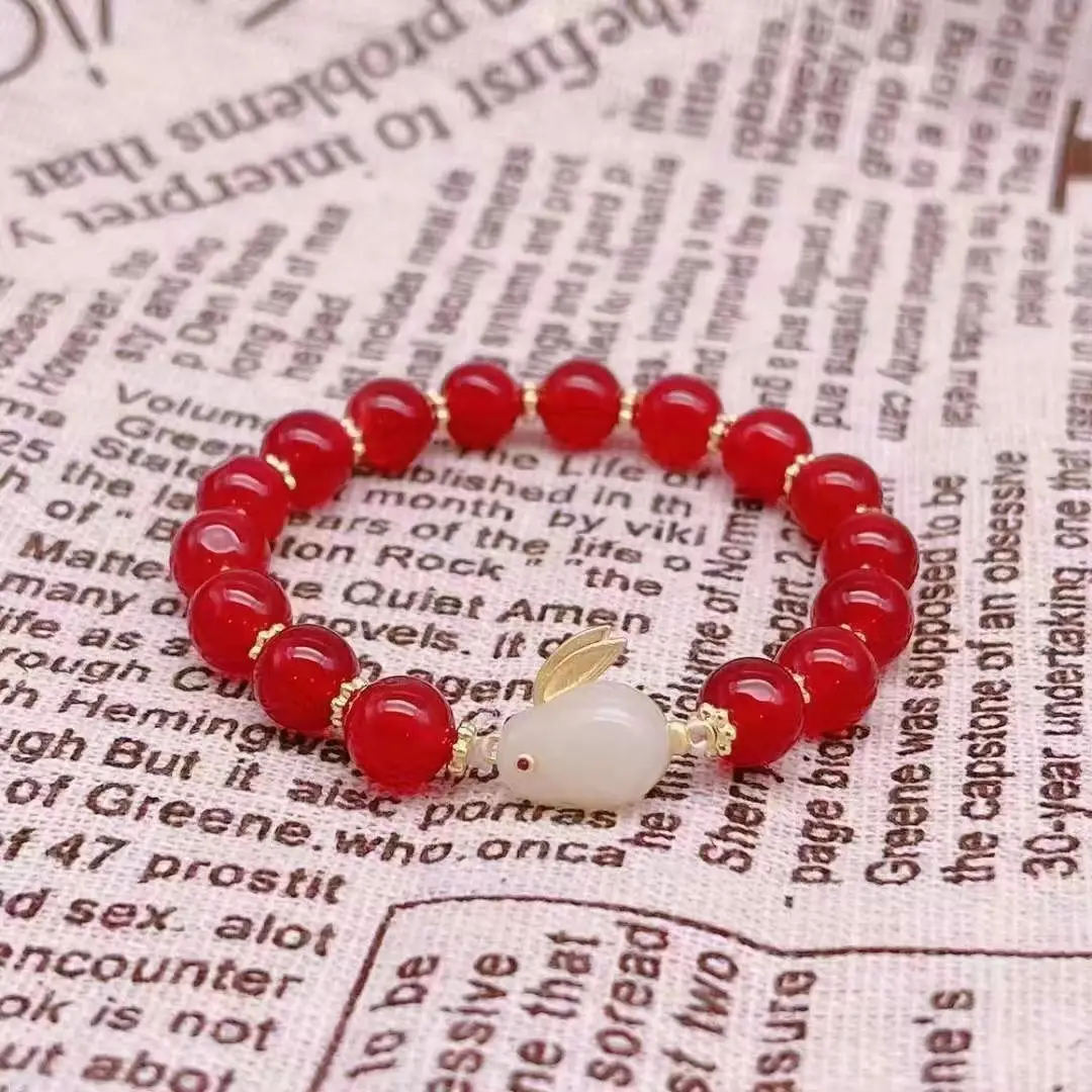 Red Jade Rabbit Bracelet for Girls Summer Transfer — feature 21