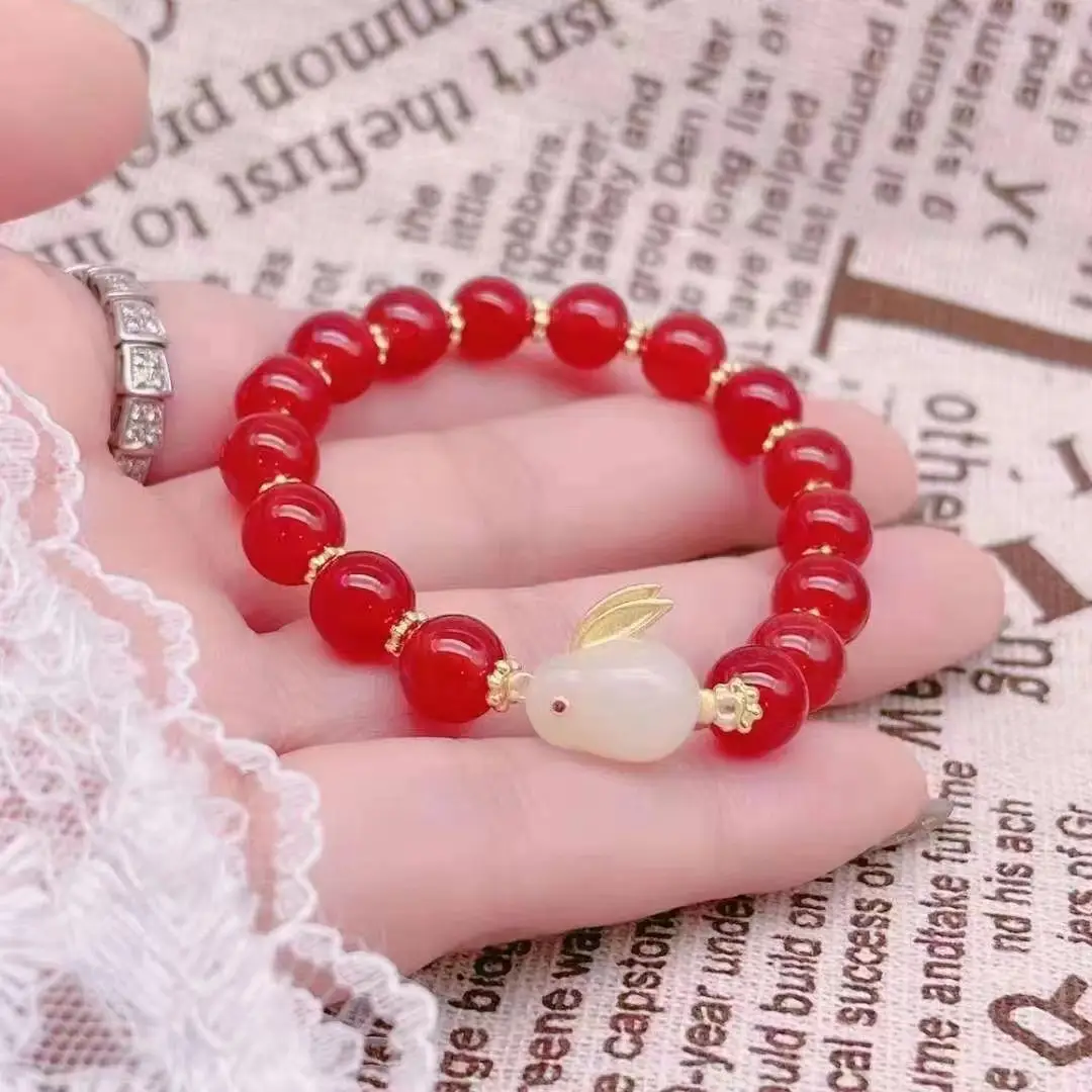 Red Jade Rabbit Bracelet for Girls Summer Transfer — feature 22