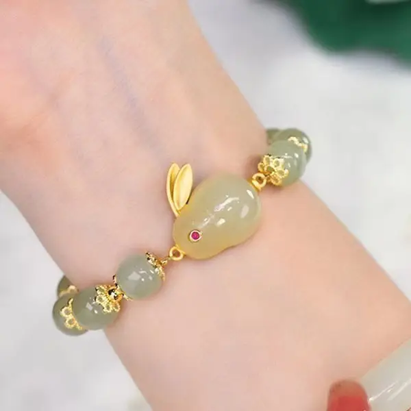 Red Jade Rabbit Bracelet for Girls Summer Transfer — feature 4