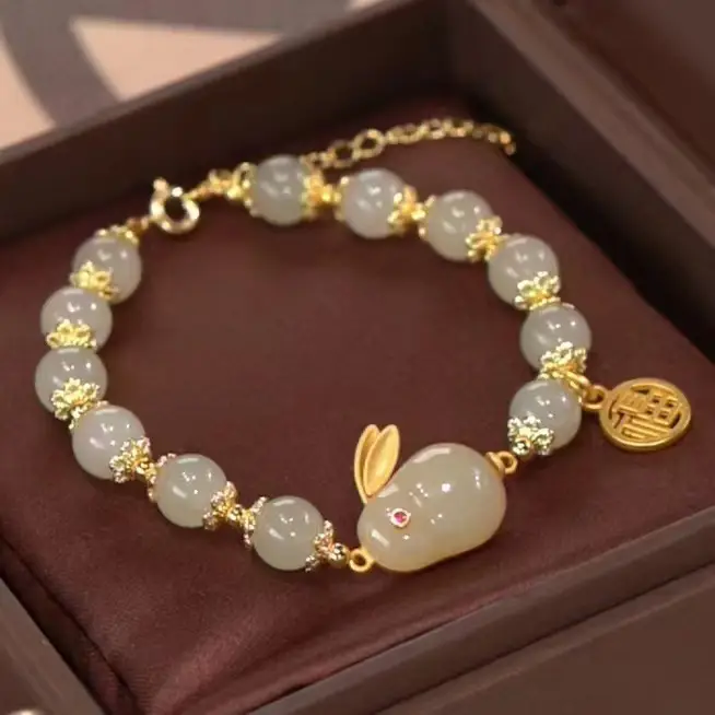 Red Jade Rabbit Bracelet for Girls Summer Transfer — feature 5