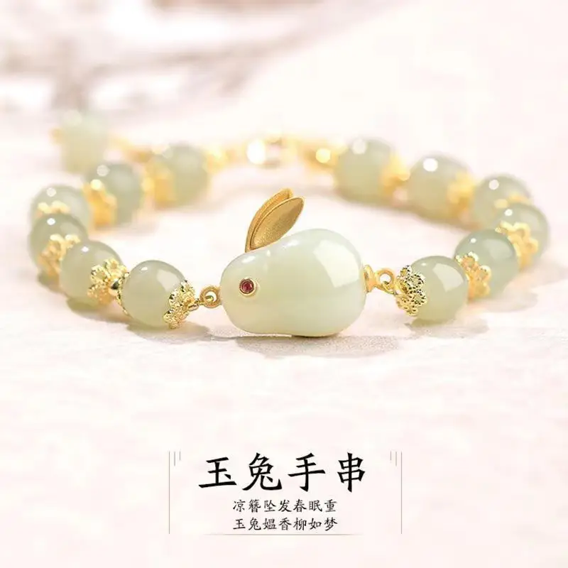 Red Jade Rabbit Bracelet for Girls Summer Transfer — feature 8