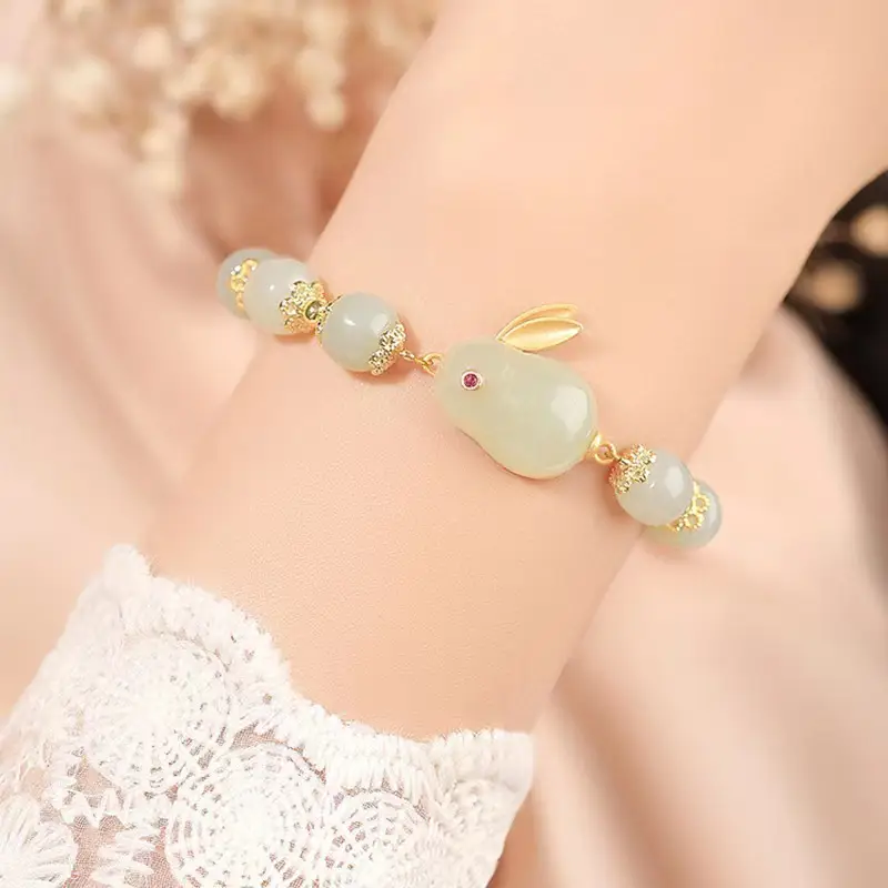 Red Jade Rabbit Bracelet for Girls Summer Transfer — feature 9