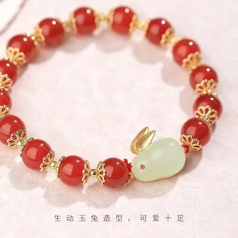 Red Jade Rabbit Bracelet for Girls Summer Transfer - Image 6