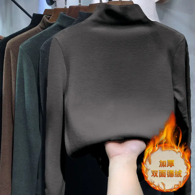 2026 Winter Thermal Fleece Plus Size Green Long Sleeve - Image 4