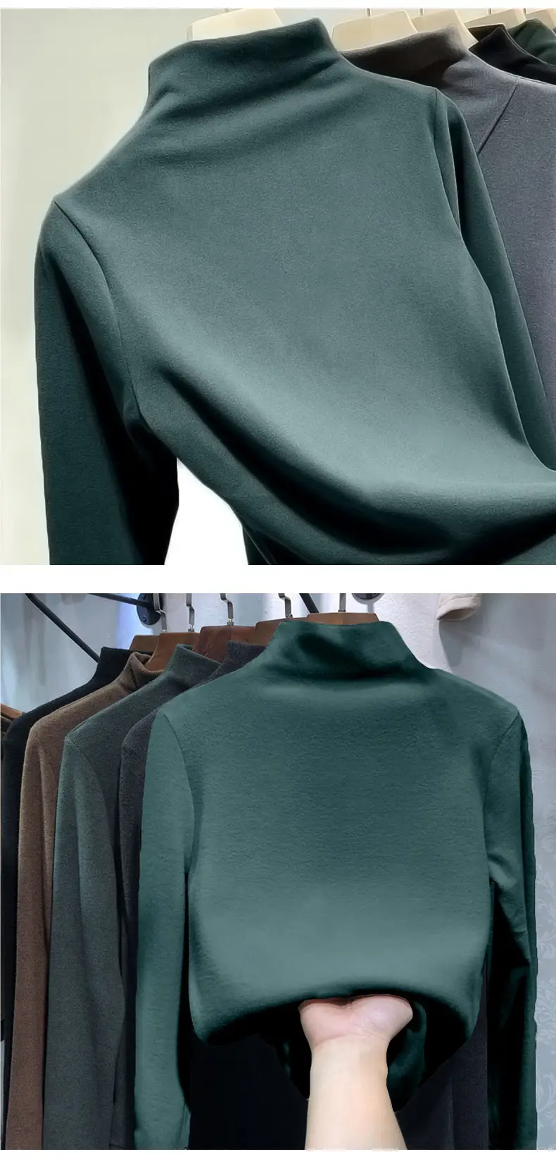 2026 Winter Thermal Fleece Plus Size Green Long Sleeve — feature 17