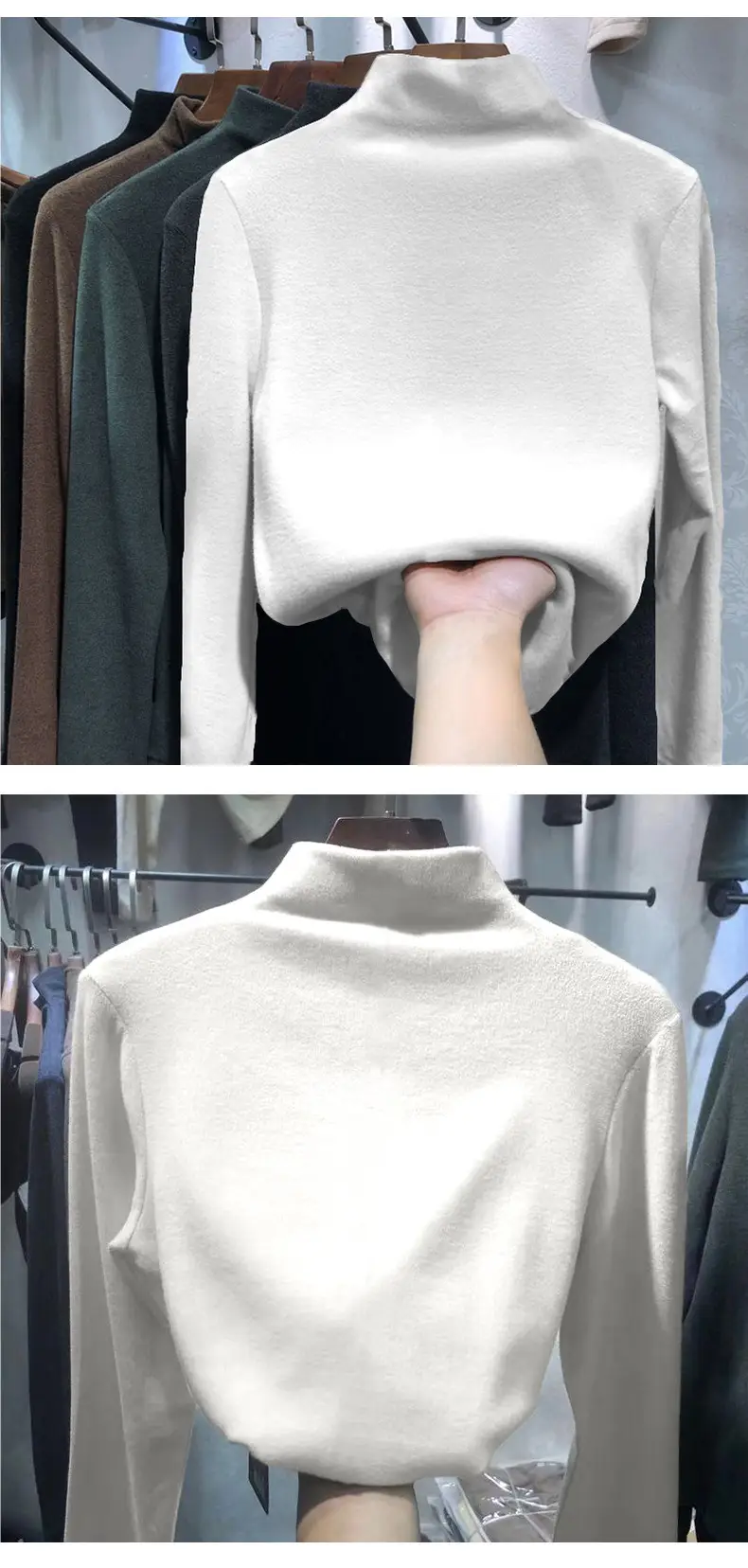 2026 Winter Thermal Fleece Plus Size Green Long Sleeve — feature 18