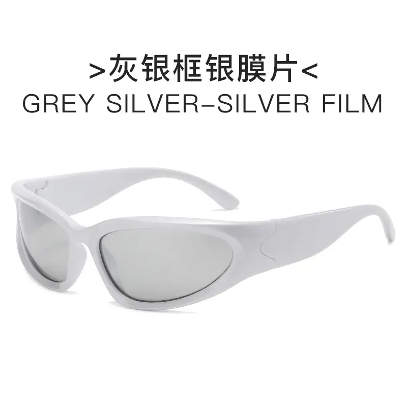 Black Silver Film Sunglasses for Women - Image 12