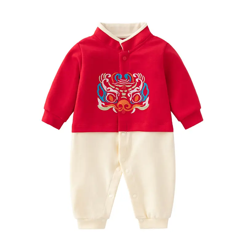 Baby's Red Rabbit Ear Bow Tied Pajamas Set - Image 2