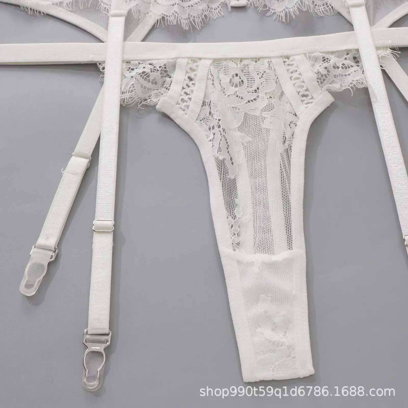 White Lace Crossbody Underwear Set for Women — feature 5