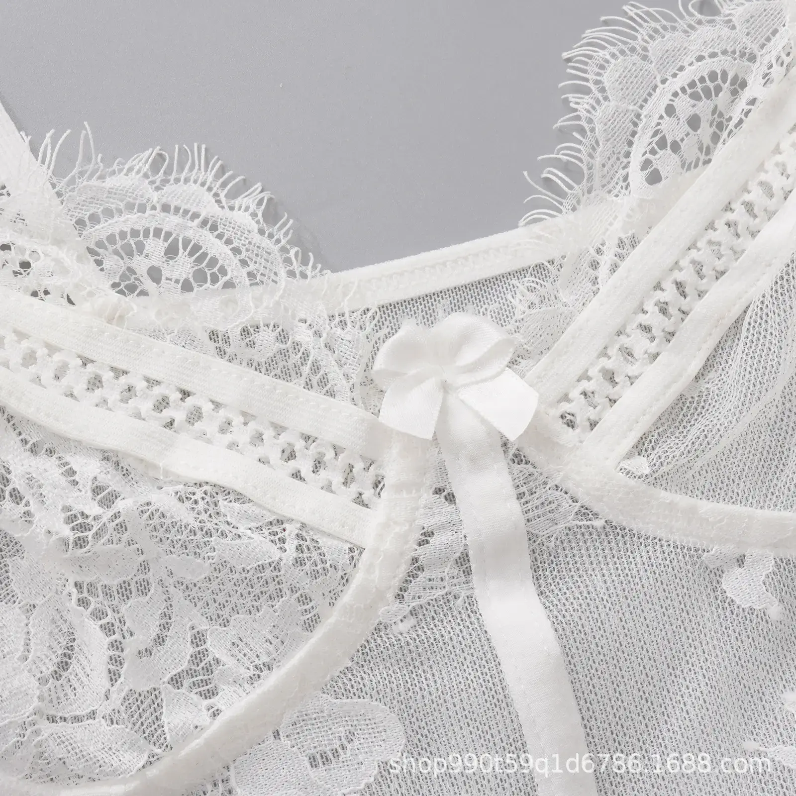 White Lace Crossbody Underwear Set for Women — feature 8