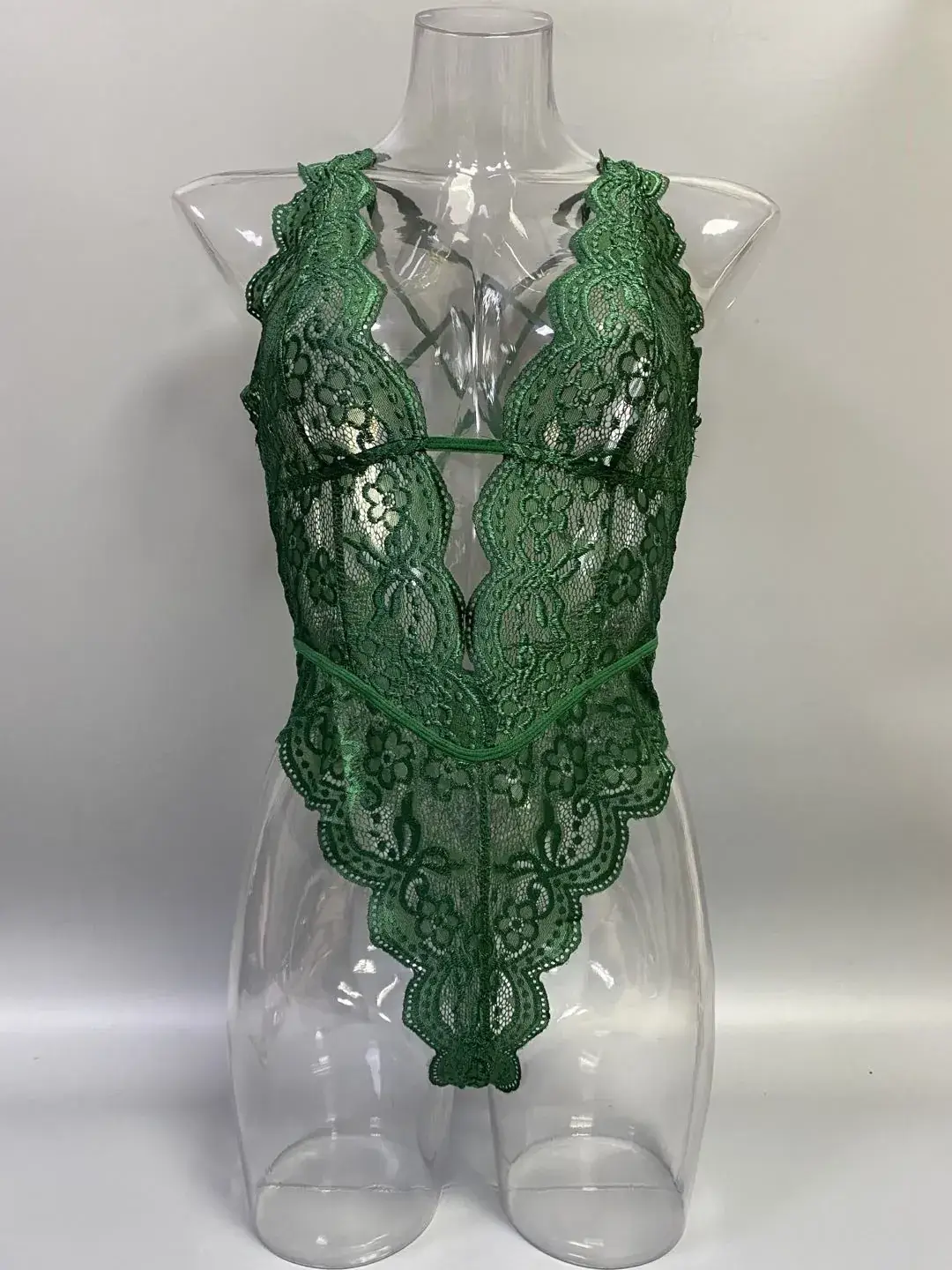 Green Lace Strap Jumpsuit for Women — feature 20