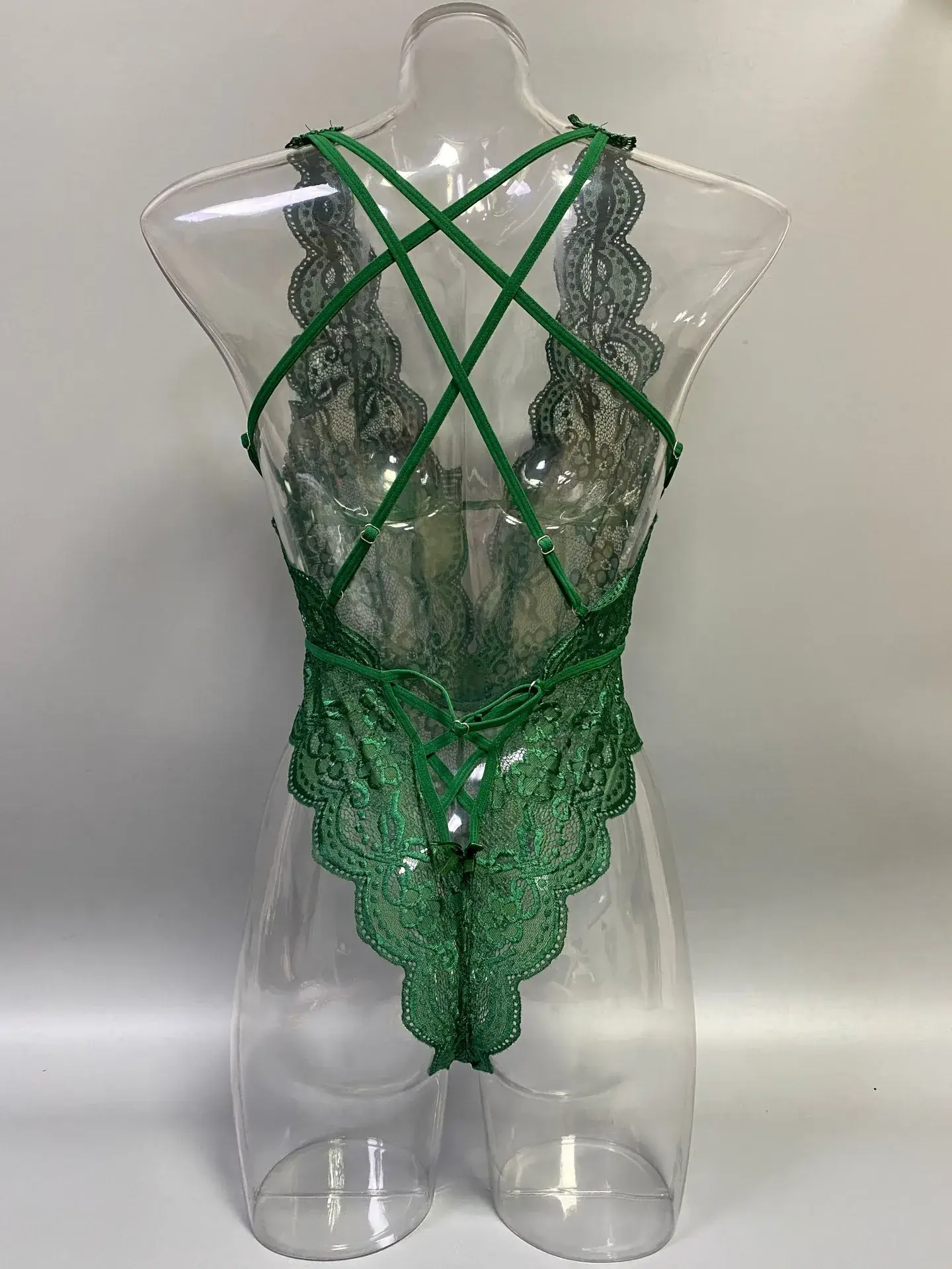 Green Lace Strap Jumpsuit for Women — feature 21