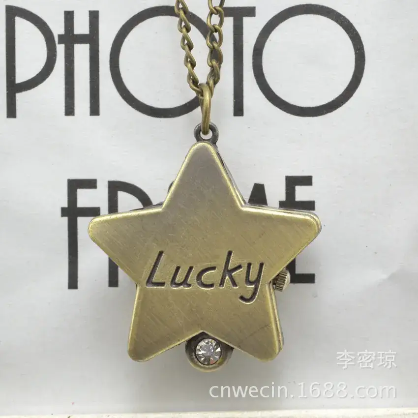 Lucky Star Pendant Antique Copper with Crystal Accents - Image 16