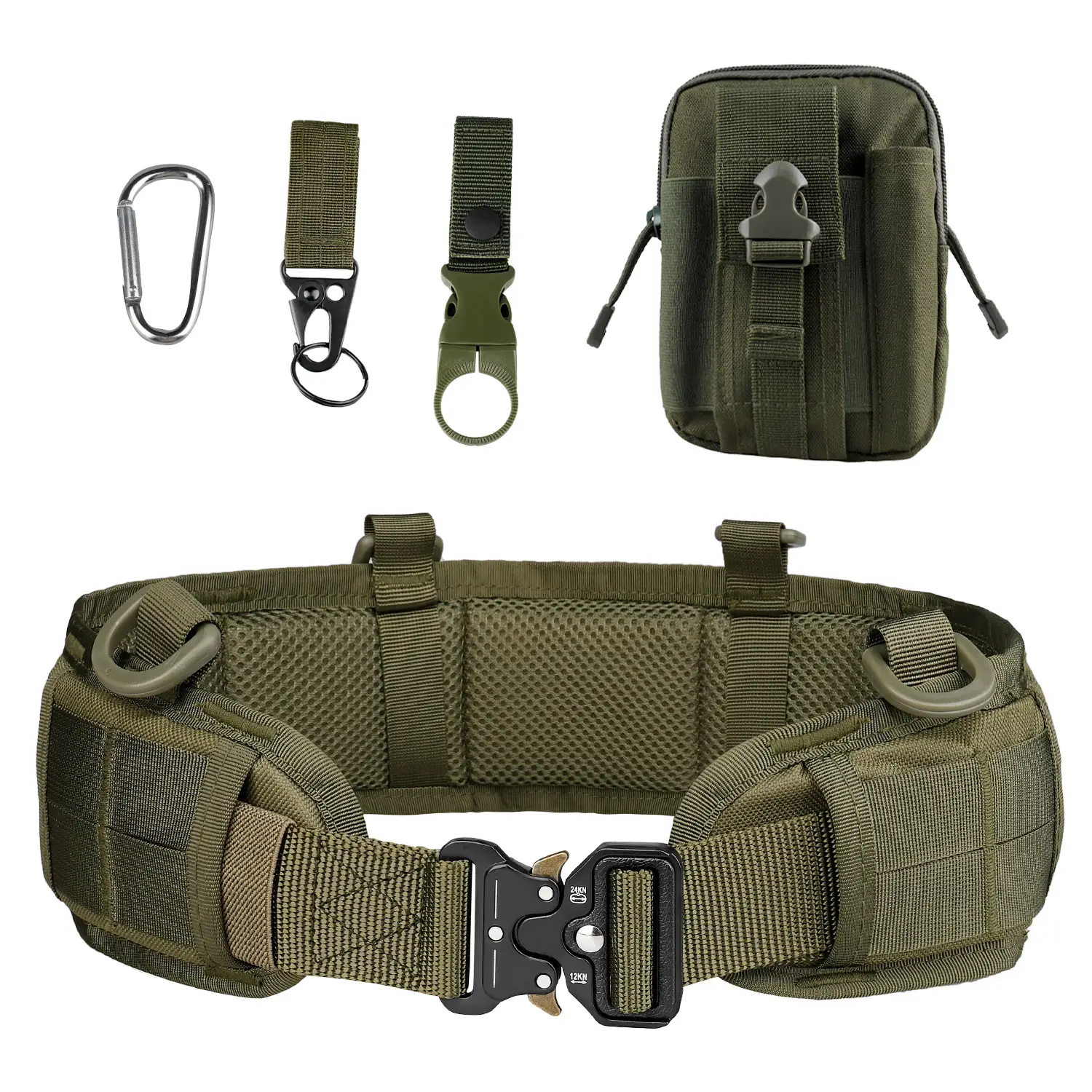 Tactical Nylon Belt Girdle Set Tan Adjustable