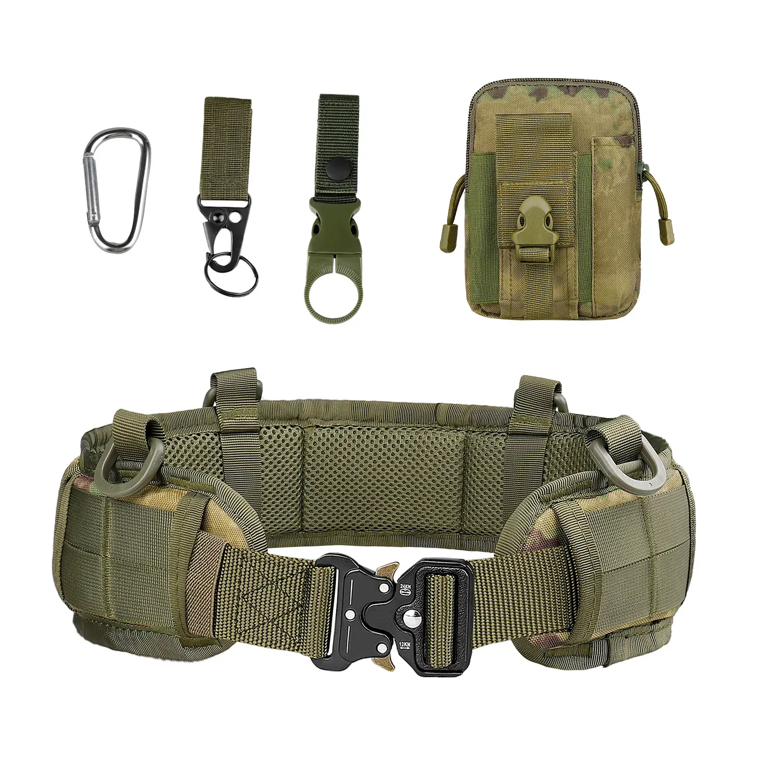 Tactical Nylon Belt Girdle Set Tan Adjustable