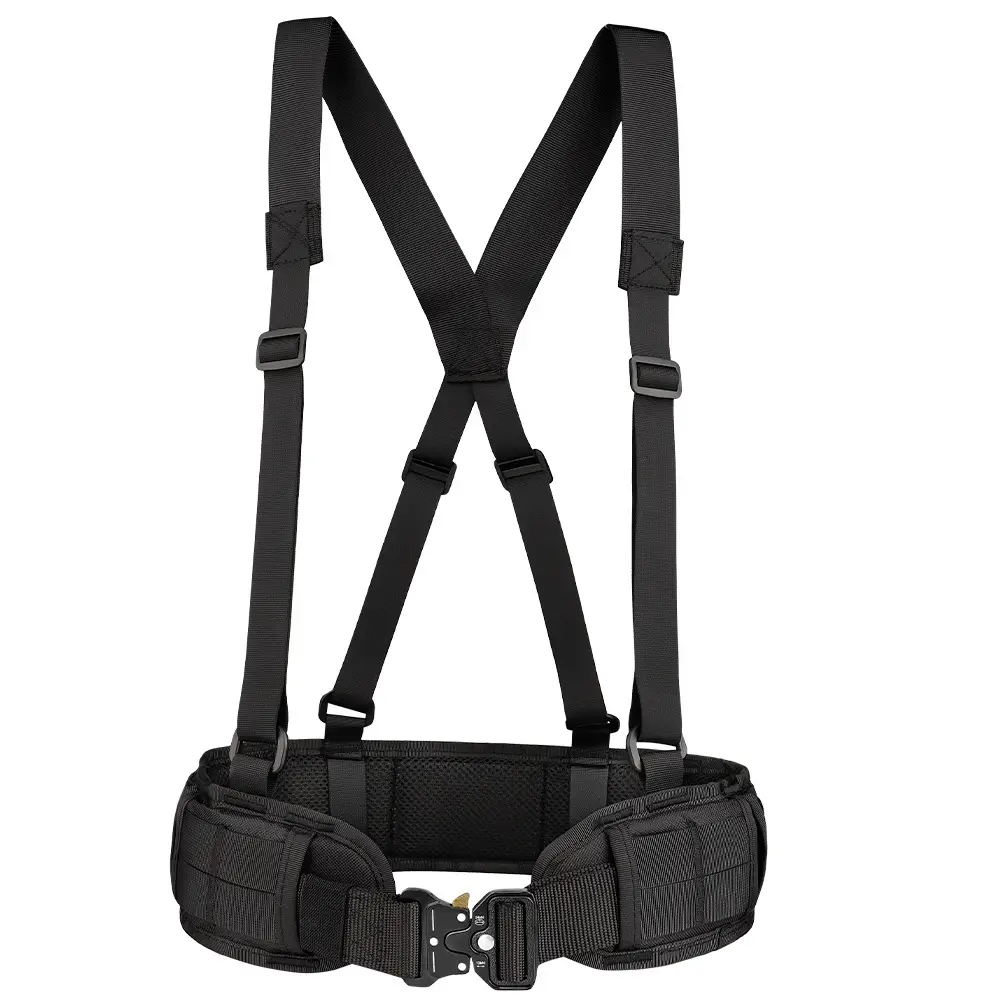 Tactical Nylon Belt Girdle Set Tan Adjustable