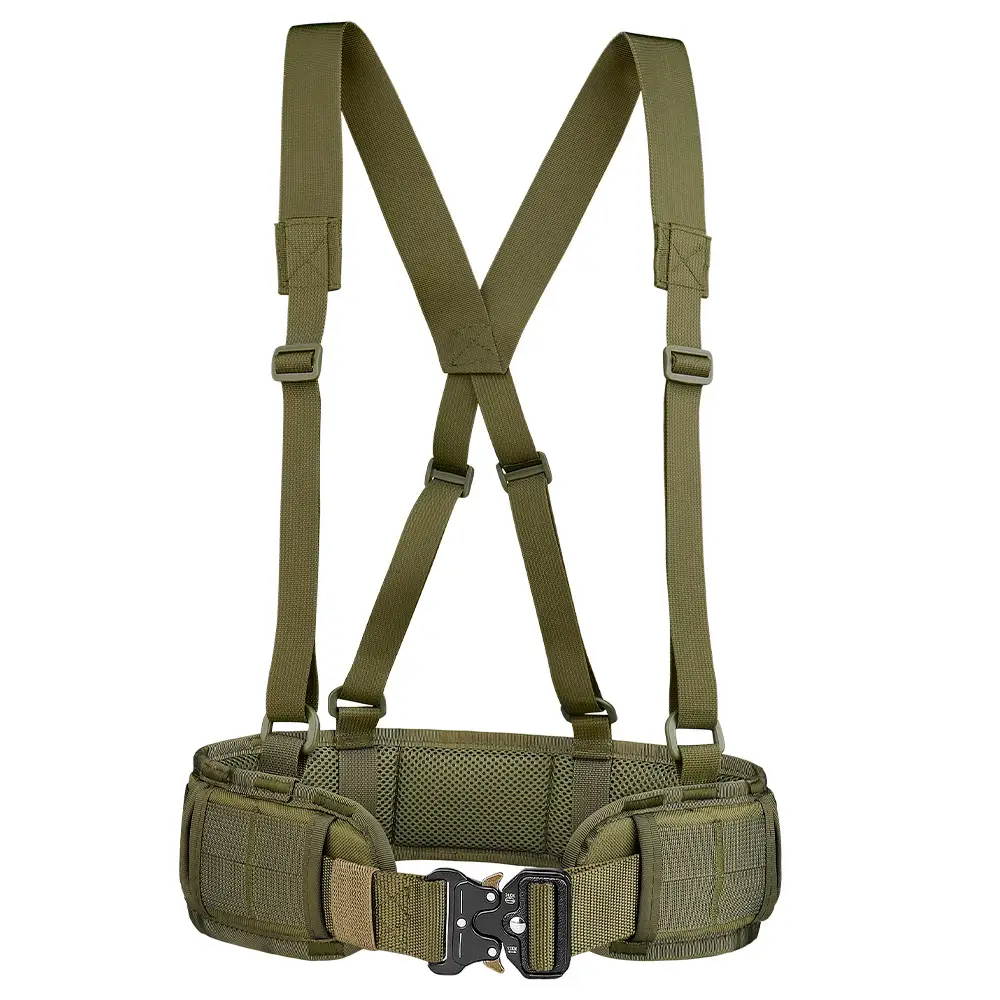 Tactical Nylon Belt Girdle Set Tan Adjustable