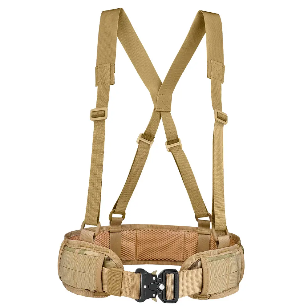 Tactical Nylon Belt Girdle Set Tan Adjustable