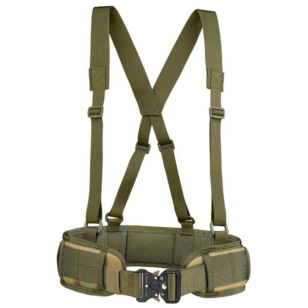 Tactical Nylon Belt Girdle Set Tan Adjustable