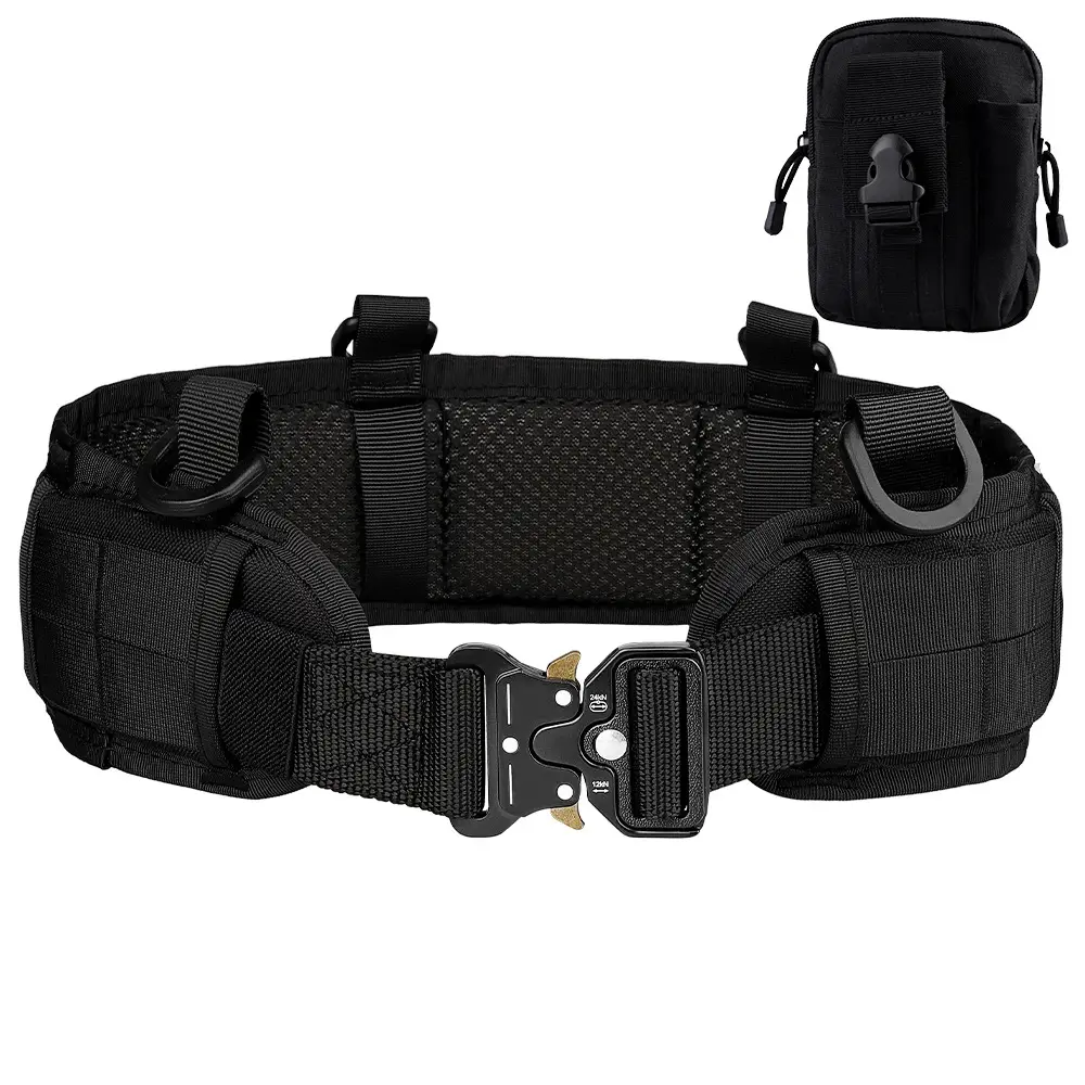 Tactical Nylon Belt Girdle Set Tan Adjustable