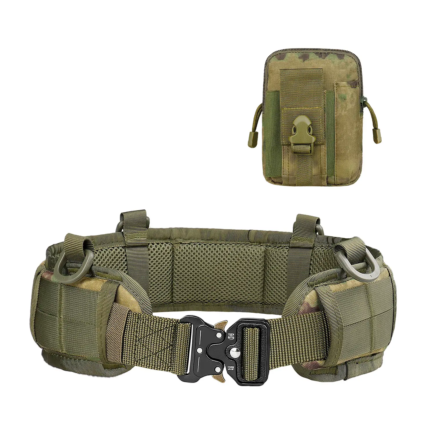 Tactical Nylon Belt Girdle Set Tan Adjustable