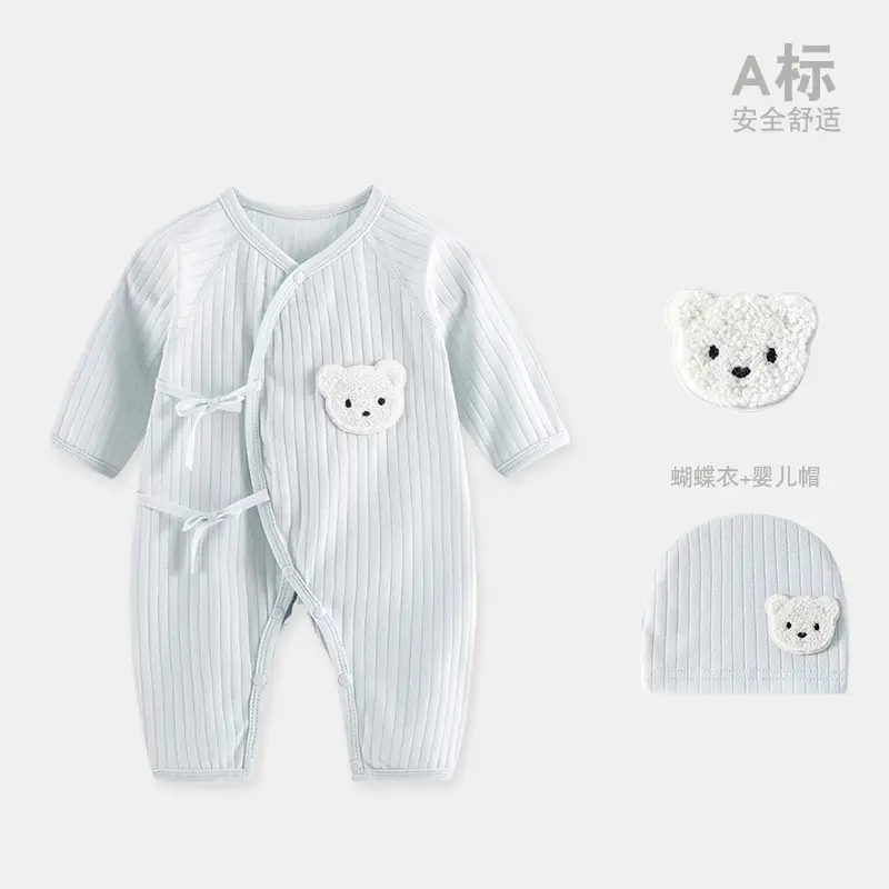 Newborn Pure Cotton Bodysuit with Butterfly Design - Image 8