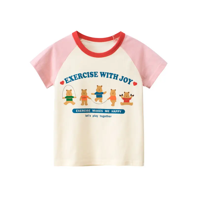 2024 Kids T-Shirt Korean Bear Cartoon Short Sleeve - Image 2