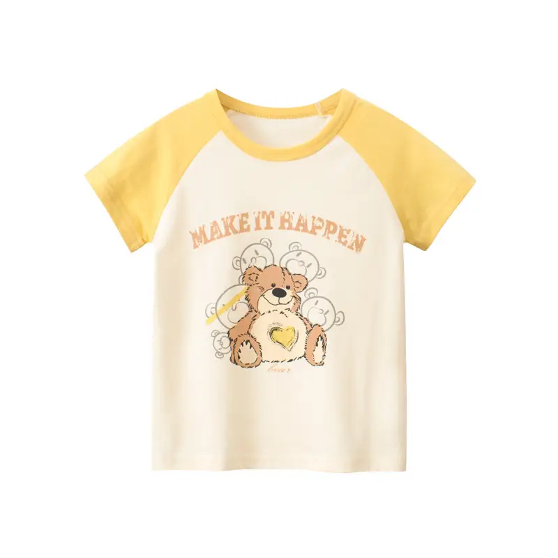 Korean Kids Bear T-Shirt Summer Short Sleeve - Image 2