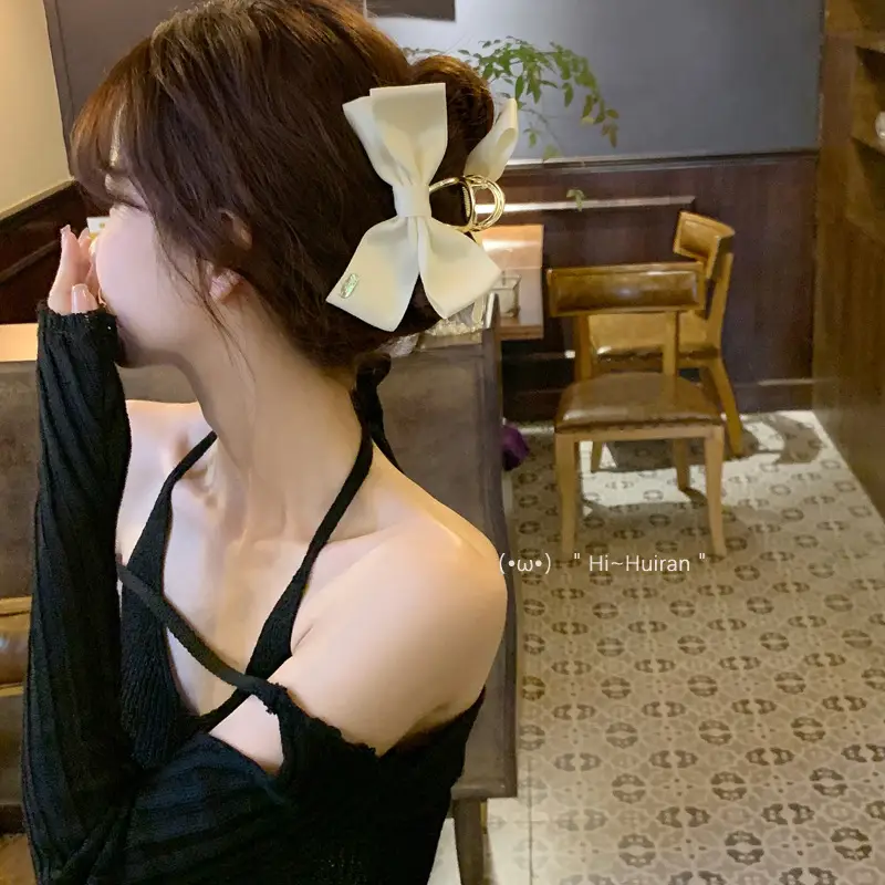 New Simple Fashion Bow Headwear Grab Clip Back Head Disc Hair Clip - Image 2