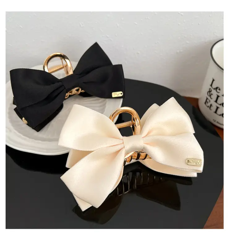 New Simple Fashion Bow Headwear Grab Clip Back Head Disc Hair Clip — feature 10