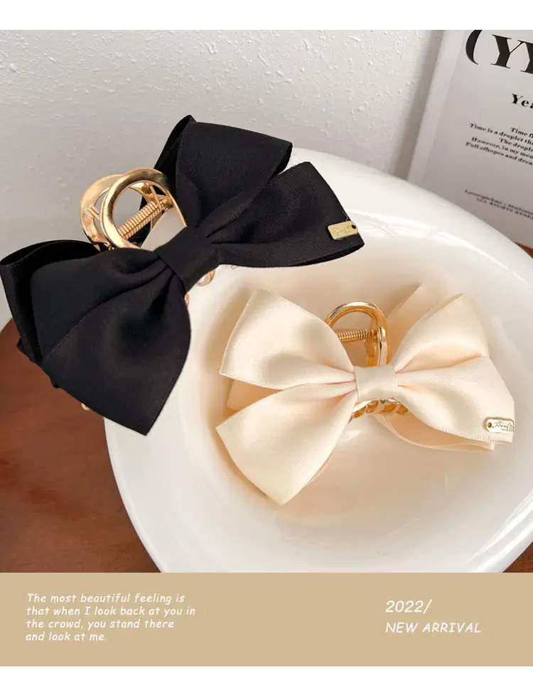 New Simple Fashion Bow Headwear Grab Clip Back Head Disc Hair Clip — feature 8