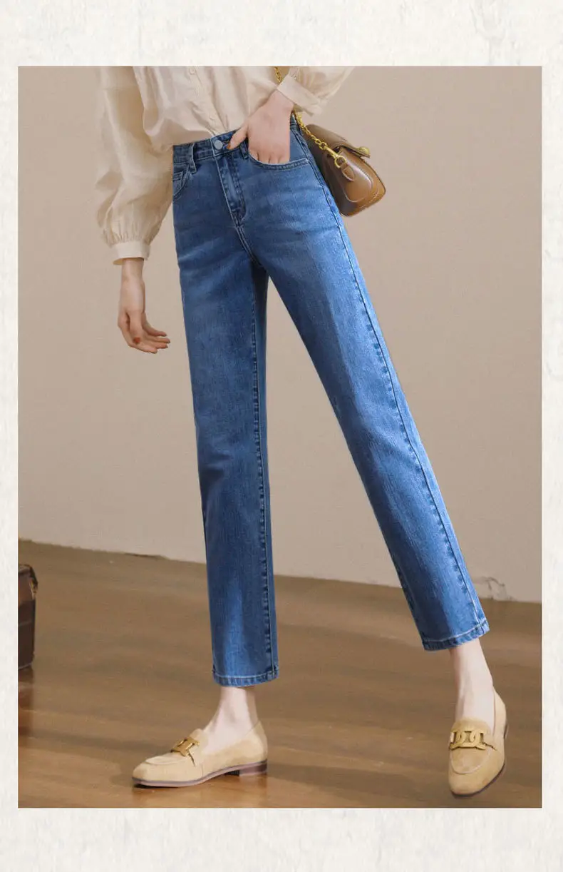 Vintage Small Straight Leg Jeans Women Blue — feature 10