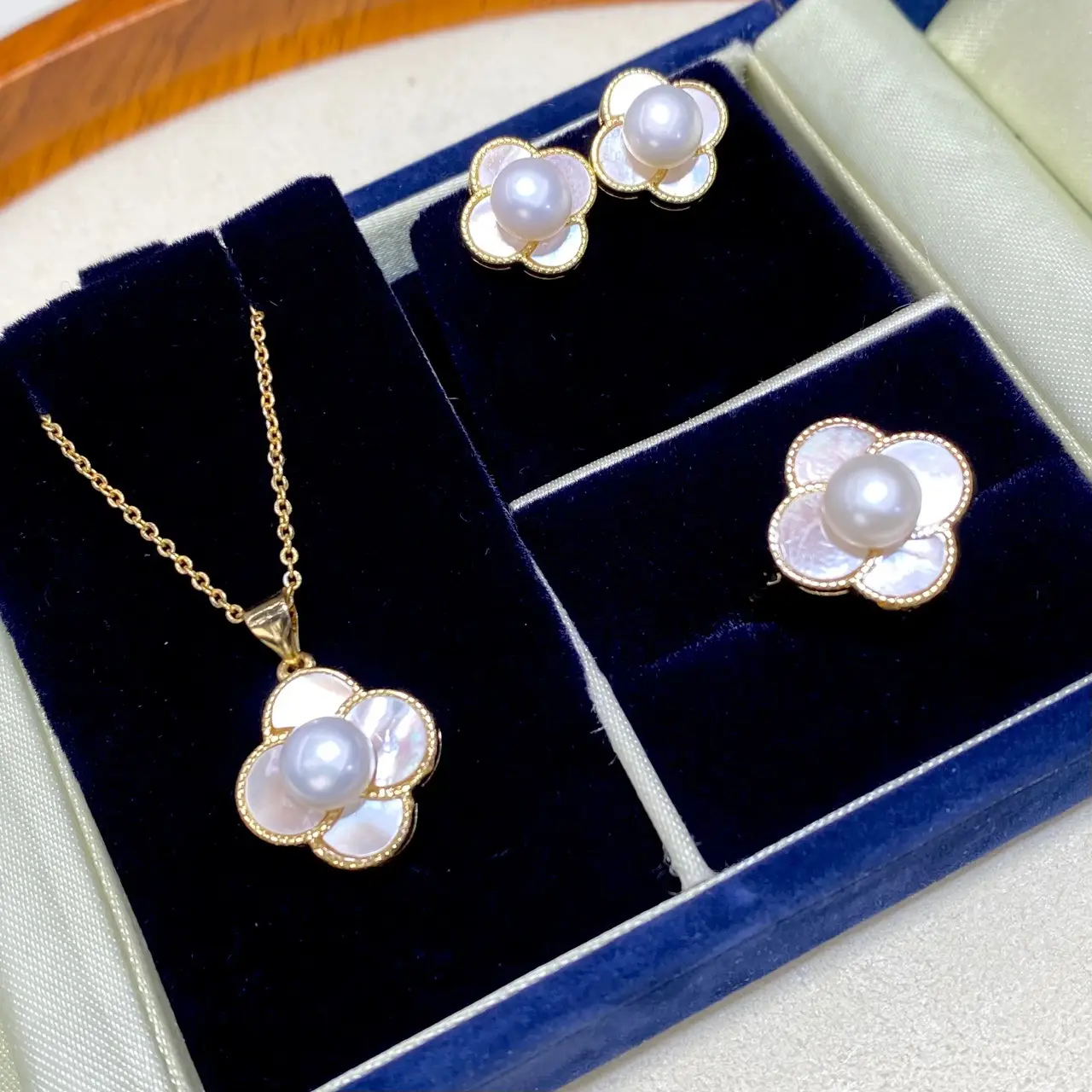 2025 Freshwater Pearl 3Pc Set Gold Plated - Image 4