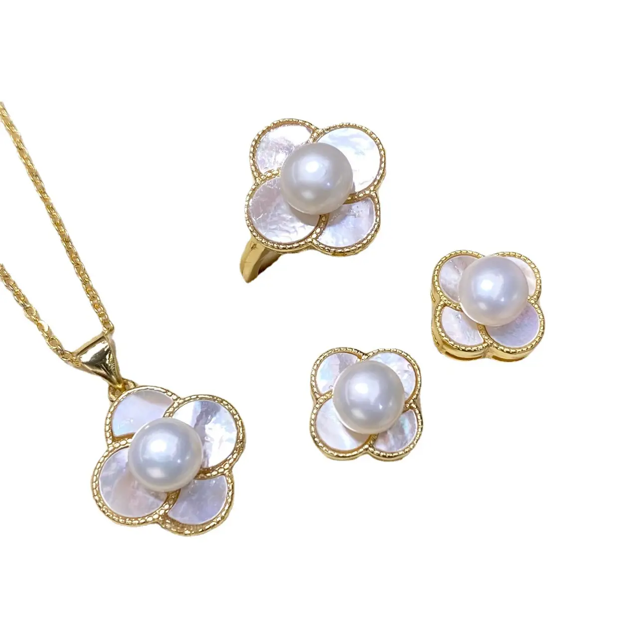 2025 Freshwater Pearl 3Pc Set Gold Plated - Image 5