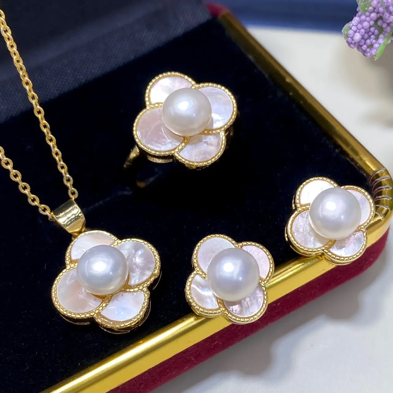 2025 Freshwater Pearl 3Pc Set Gold Plated — feature 7
