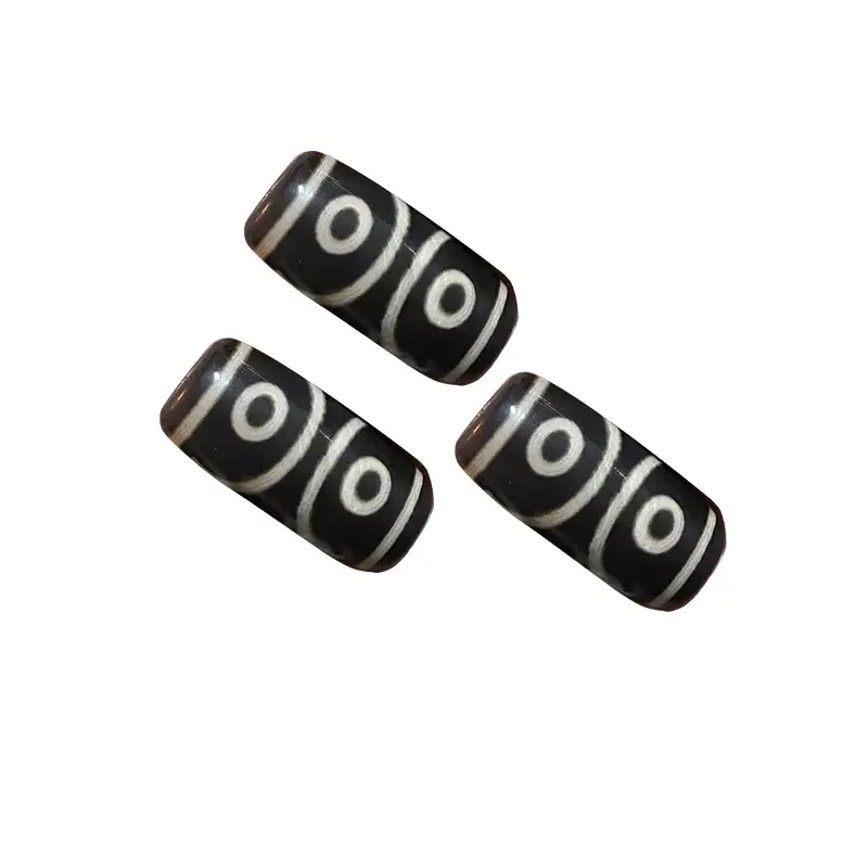 Black & White Xizang Bodhi Beads 30mm High Gloss