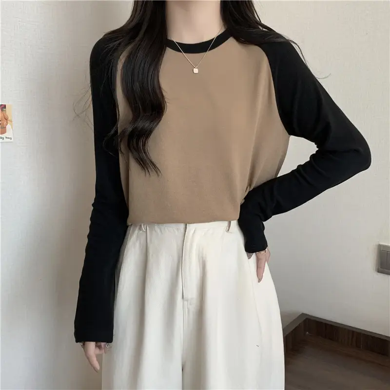 Winter Raglan T-Shirt Women White Black Long Sleeve — feature 9