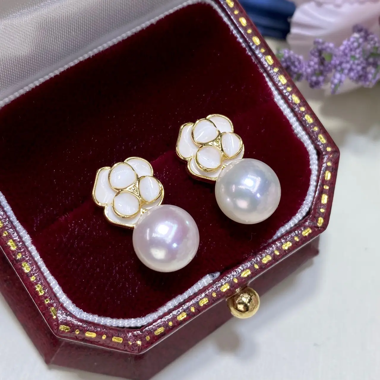 Natural Pearl Earrings 9mm Fashion Jewelry - Image 3