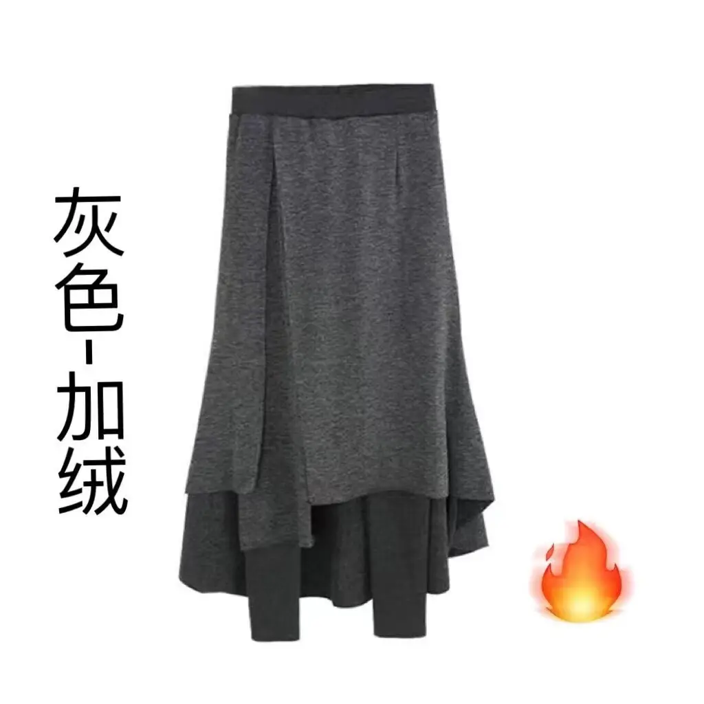 Black Velvet Long Skirt Large Size - Image 19