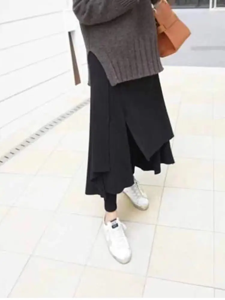 Black Velvet Long Skirt Large Size — feature 20
