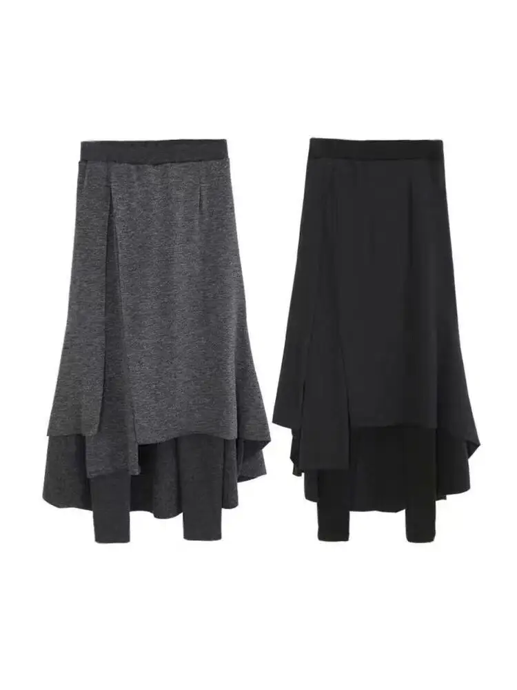 Black Velvet Long Skirt Large Size — feature 22
