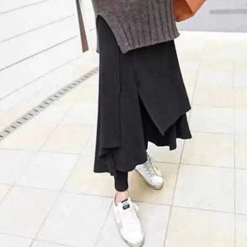 Black Velvet Long Skirt Large Size — feature 7