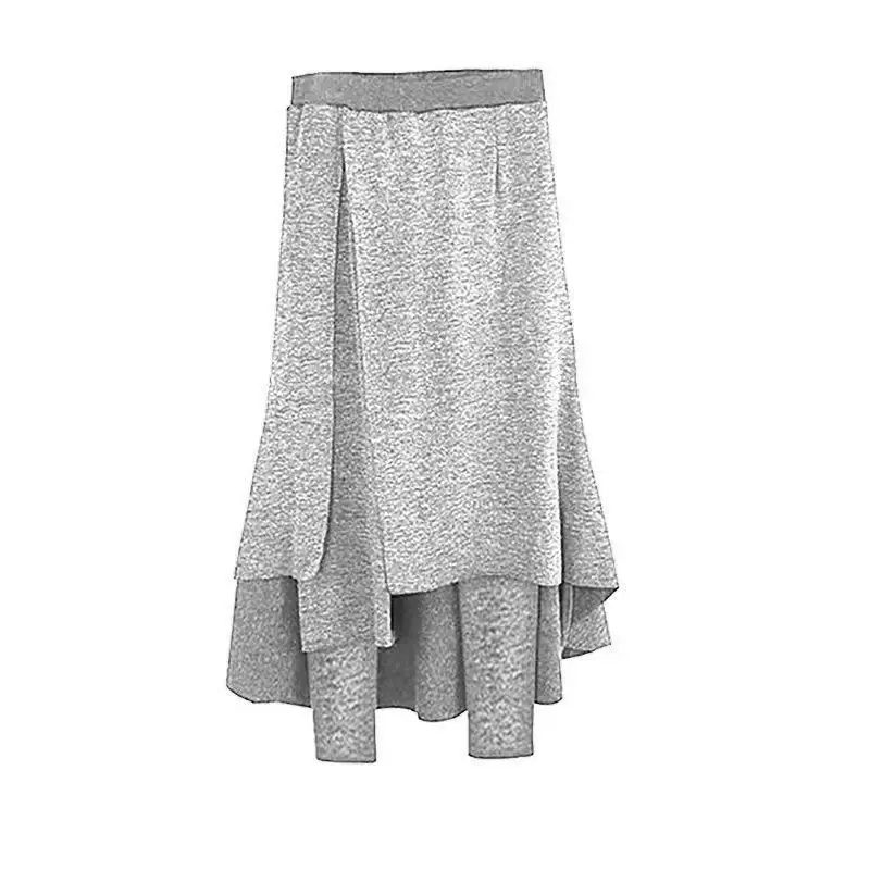 Black Velvet Long Skirt Large Size - Image 8