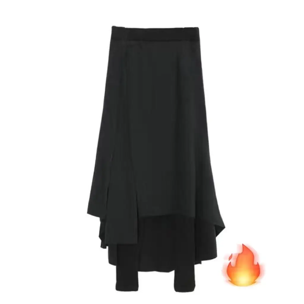 Black Velvet Long Skirt Large Size - Image 9